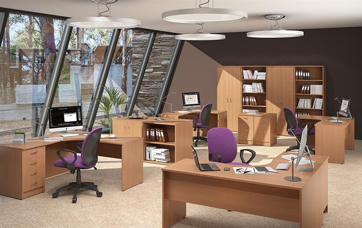 Офисный комплект мебели IMAGO три стола, 2 шкафа, стеллаж, тумба в Пензе - изображение 2